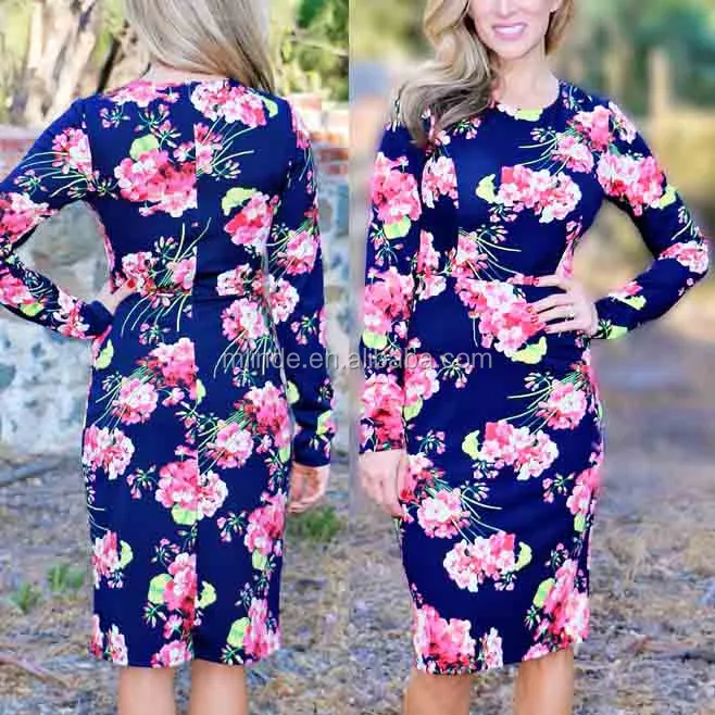 navy and pink midi dress