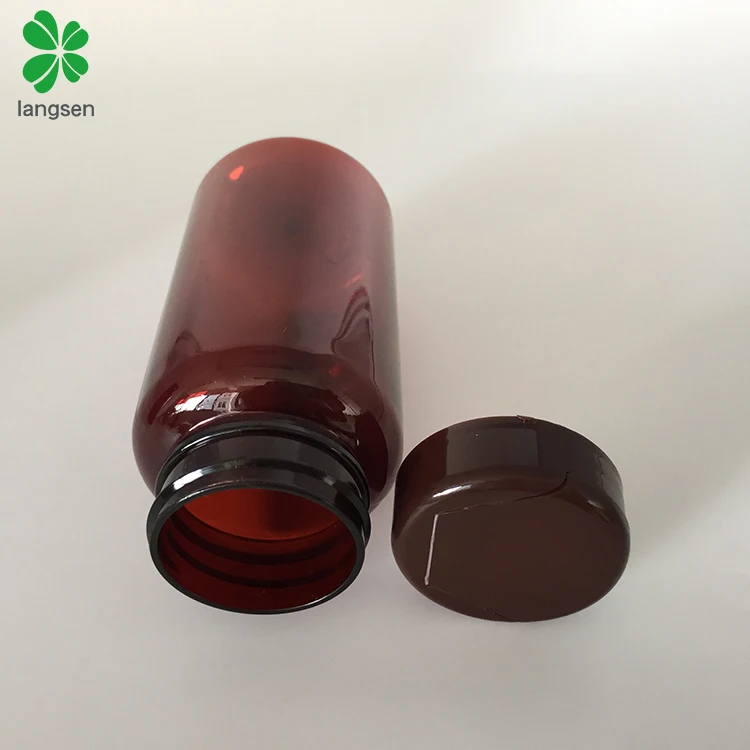 PET 150cc amber flip top cap capsule bottle