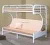 C style metal frame bunk bed with futon