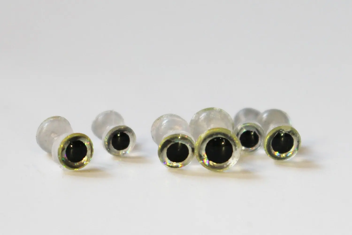 3 SIZES 3 COLORS BRASS FLY TYING HOURGLASS EYES 20pcs