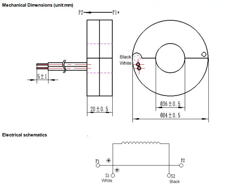 400a:40ma Round Electronic Current Transformer With Clamping Diode ...