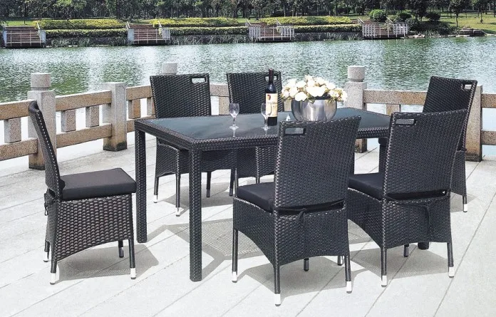 King Size Voor 12 Personen Kunststof Rotan Stoel En Tafel Set