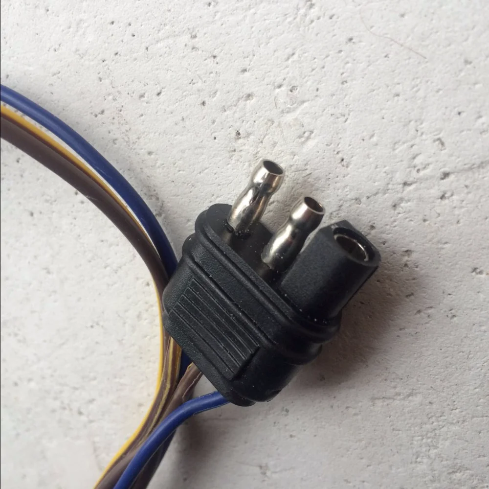 S00363 3 Way Trailer Electrical Connector/wire Harness 12" Wire Harness