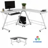 Home office wood L shape corner computer desk PC laptop table workstations wholesale