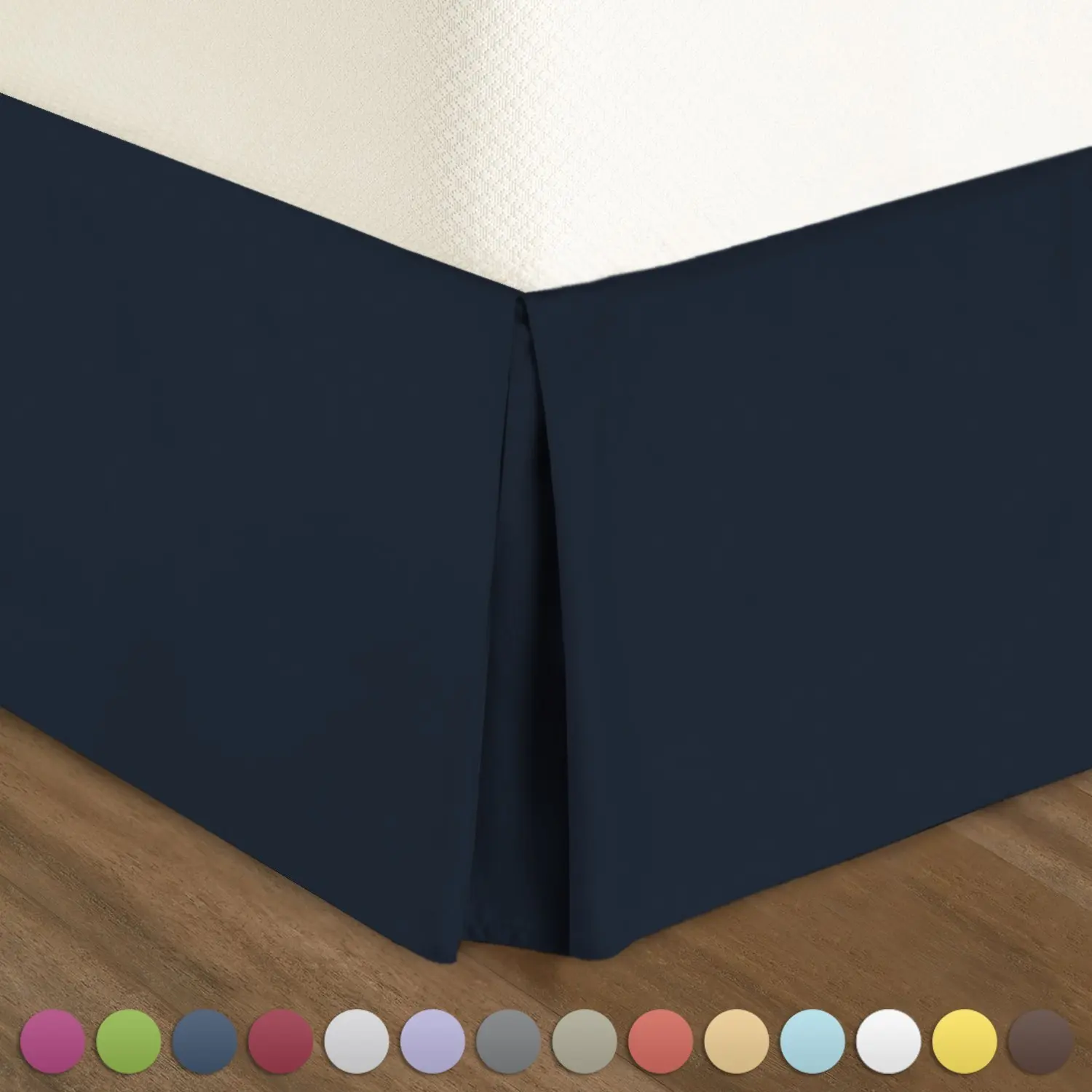 Bed With Skirt Find Deals On Line At Get Quotations Pleated Bed Skirt Full Size Navy Blue Luxury Double Brushed 100 Microfiber Dust