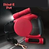 Retractable Dog Leash Dog Walking Leash With Flashlight ,One Button Break & Lock, Dog Waste Dispenser And Rubbish Bag Included