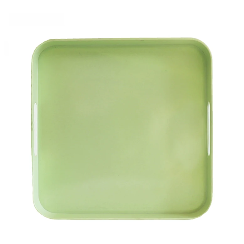 Cheap Oem Plastic Tray Green Square Melamine Serving Tray Wholesale