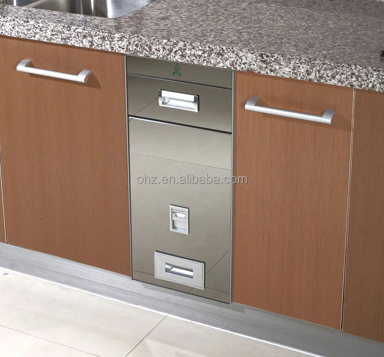 Recessed Rice Container For Kitchen Cabinet Stainless Steel Rice