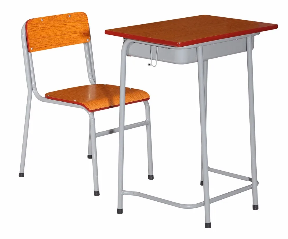 School Furniture Fireproof Board Desk& Chair Height Adjustable Student ...