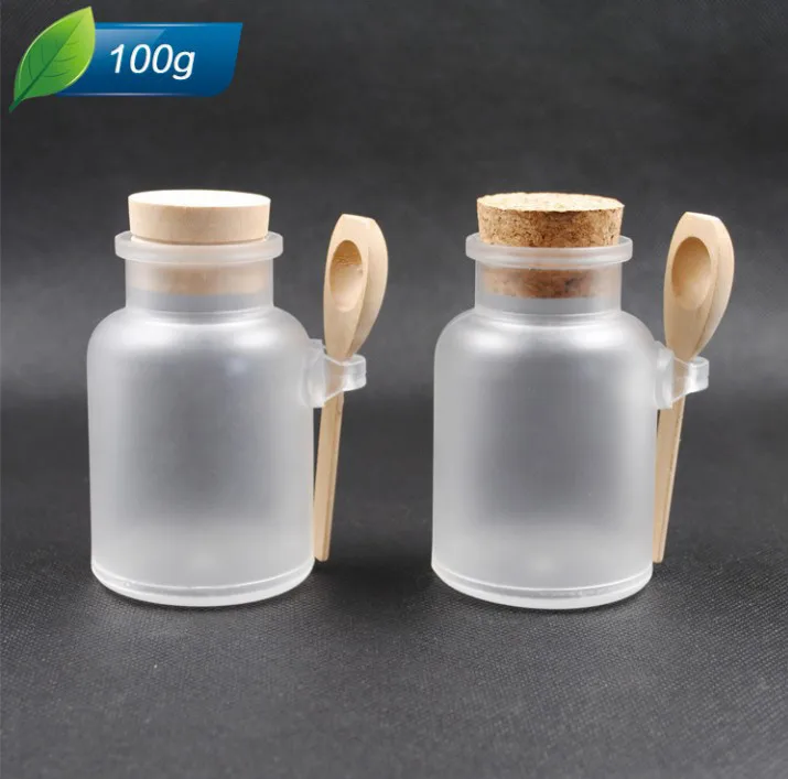 100ml 200ml 300ml Clear Abs Pp Plastic Bath Salt Bottles With Cork Lid