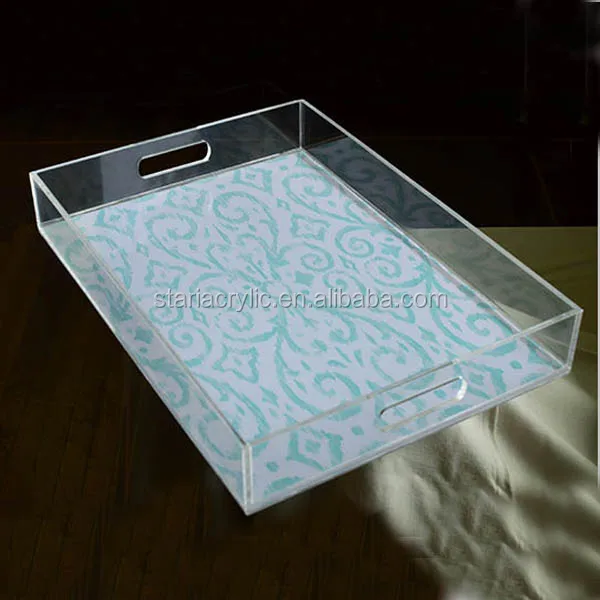 Modern Acrylic Serving Tray Acrylic Tray With Insert Clear Lucite