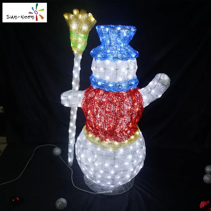 Fancy Lighted Plastic Light Up Rattan Snowman With Led Light Buy
