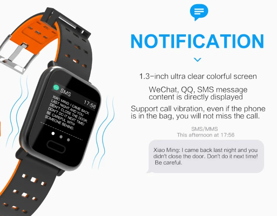 A6  color screen fitness tracker Step Counter Activity Monitor smart watch band