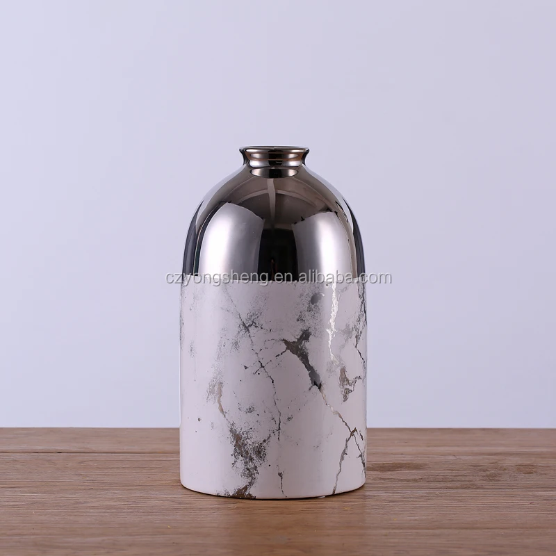 High Quality Vases Decorative Flower Vases Modern Ceramic Silver Flower