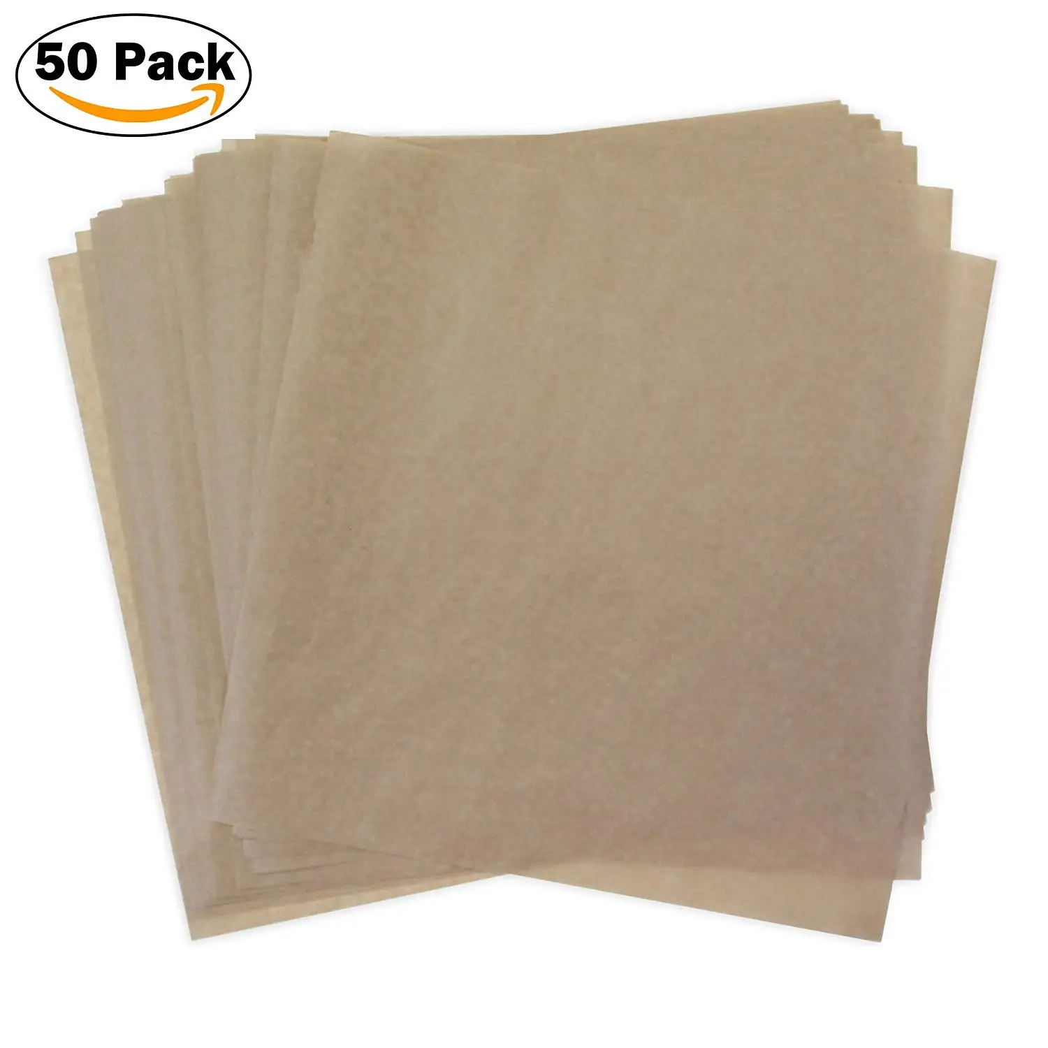 Kraft Dry Wax Paper Deli Wrap and Basket Liner (Natural Brown 12x12, pack of 50)