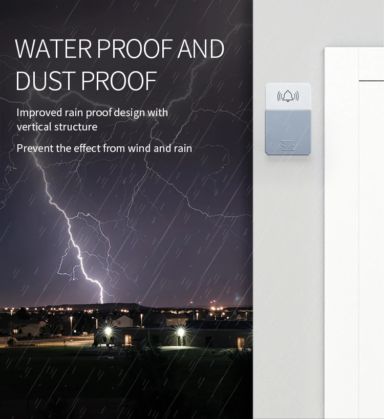 PANDUN Doorbell with Night Light 100-240V Door Bell With Waterproof Push Button doorbell smart led light doorbell wireless