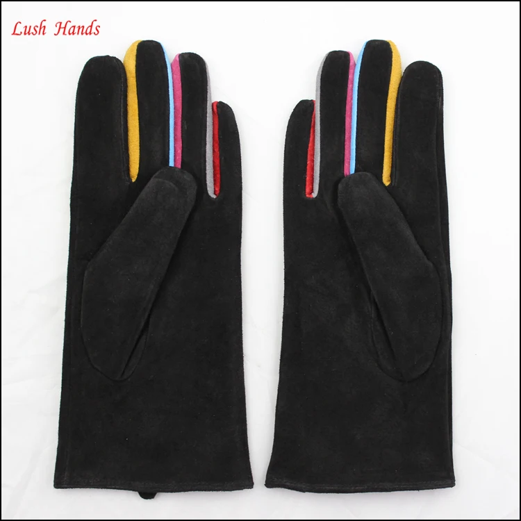 ladies new design pigsuede genuine leather glove
