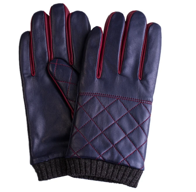 mens wearing fashion new style touch screen leather glove
