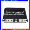 AC3/DTS Digital Optical Audio To 5.1/2.1 Channel Stereo Analog RCA Converter