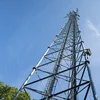 Hot-dip galvanizing 40m telecommunications 3 leg steel tube tower