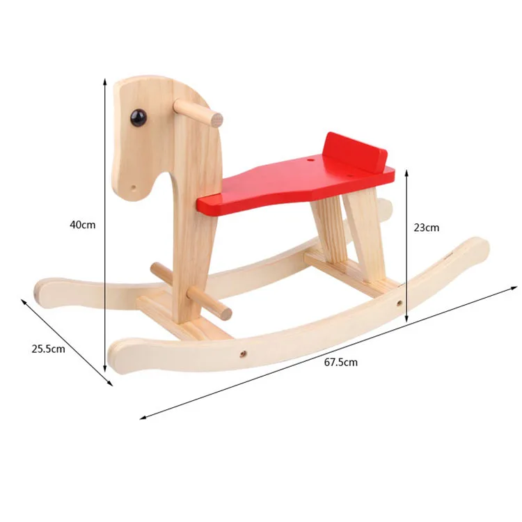 2018 New Birthday Gift For Kids Wooden Toys Baby Rocking Horse Chair