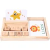 2019 Amazon Stick Multi-function Learning Box Building Block Spelling Word Game Set Children Wooden Montessori Educational Toys