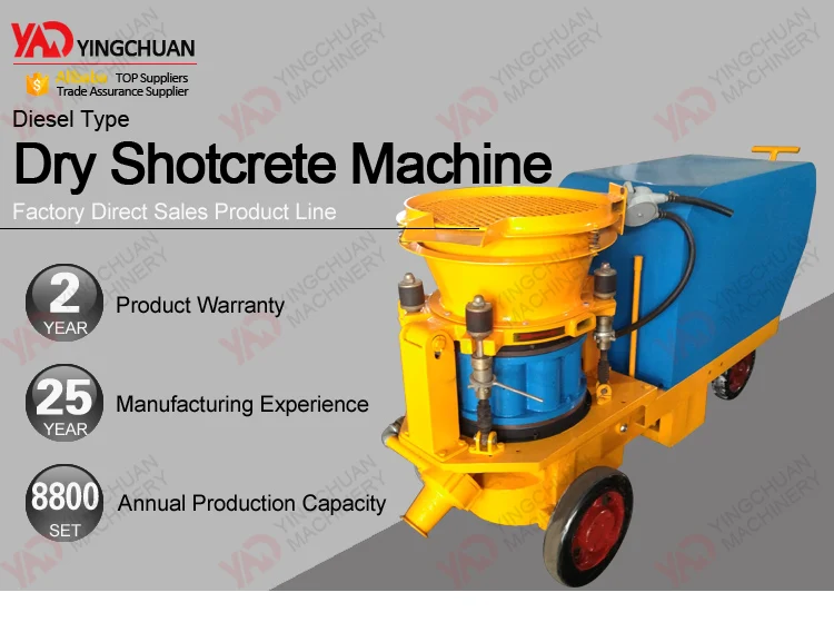 PZ-5 dry mix gunite diesel engine shotcrete machine concrete sprayer