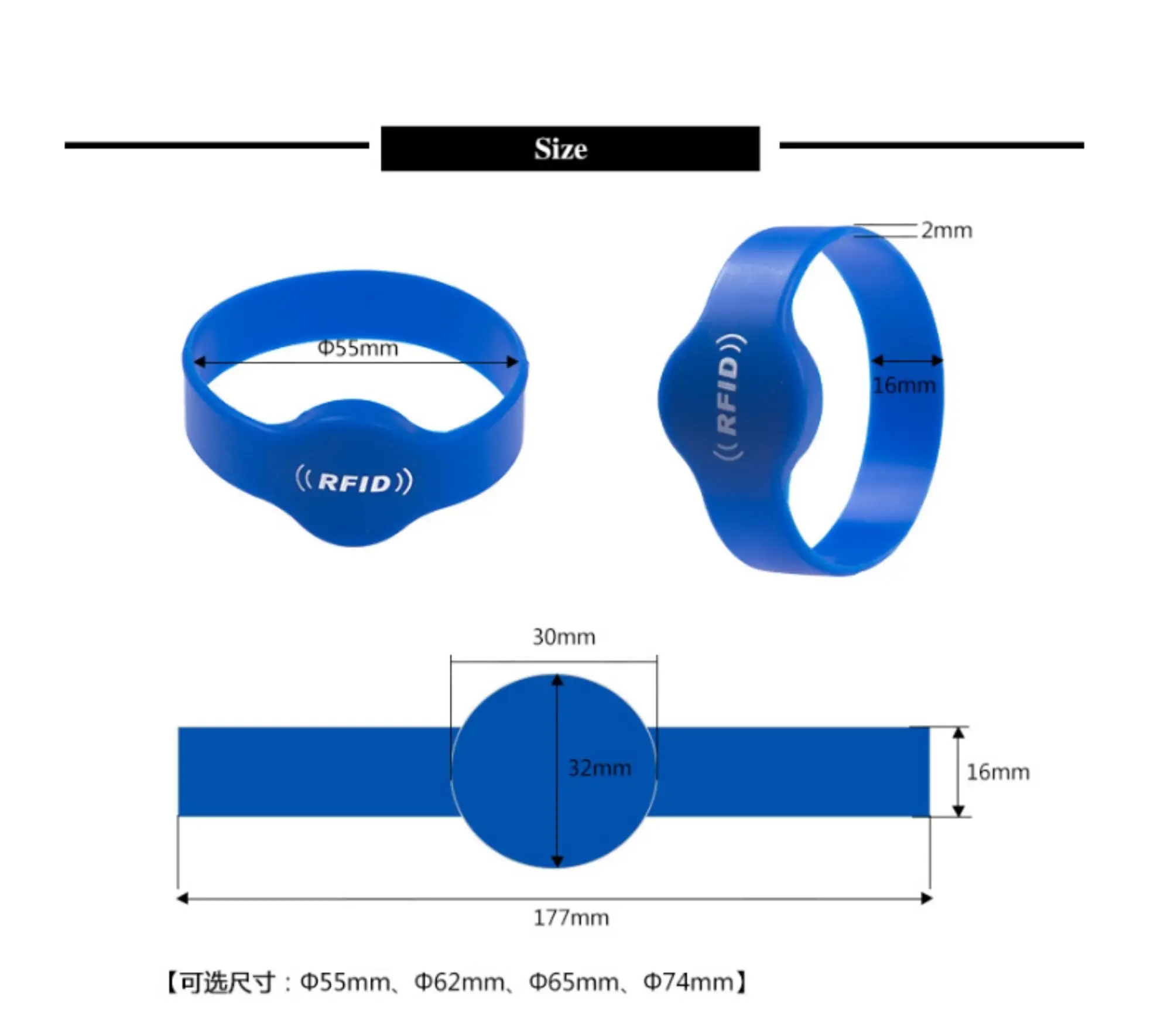 Proximity Waterproof Em Marine 4100 125khz Silicone Rfid Wristband/ Rfid Bracelet