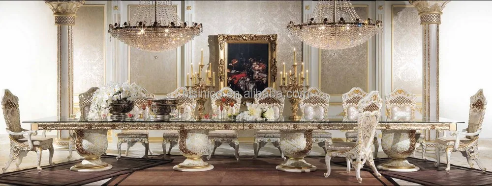 De lujo de estilo de diseño italiano laton y comedor muebles de ...