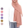 New 23 colors women solid plain pleated ruffle shawls soft long muslim crinkle chiffon hijab scarf