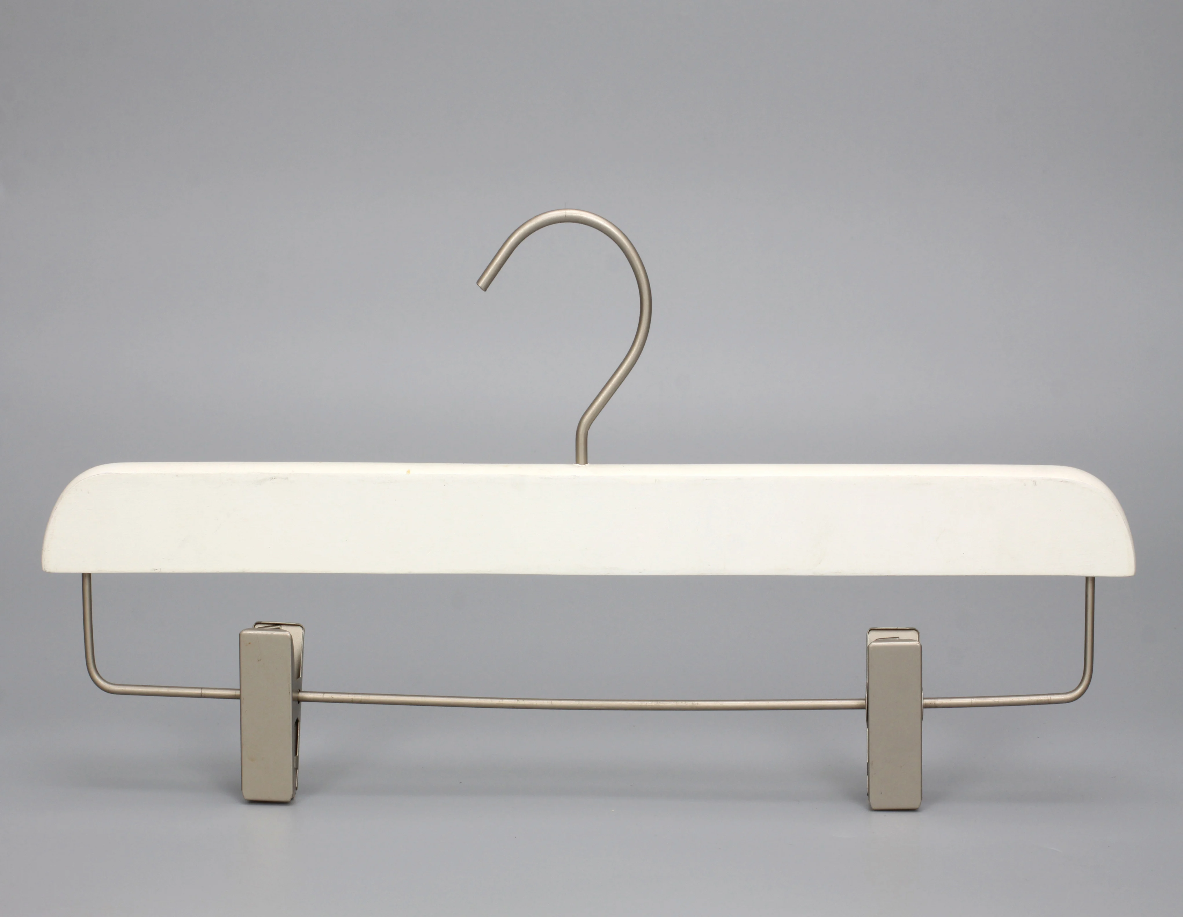 Luxury Wooden White Color Pants Hanger With Golden Metal Clips Buy