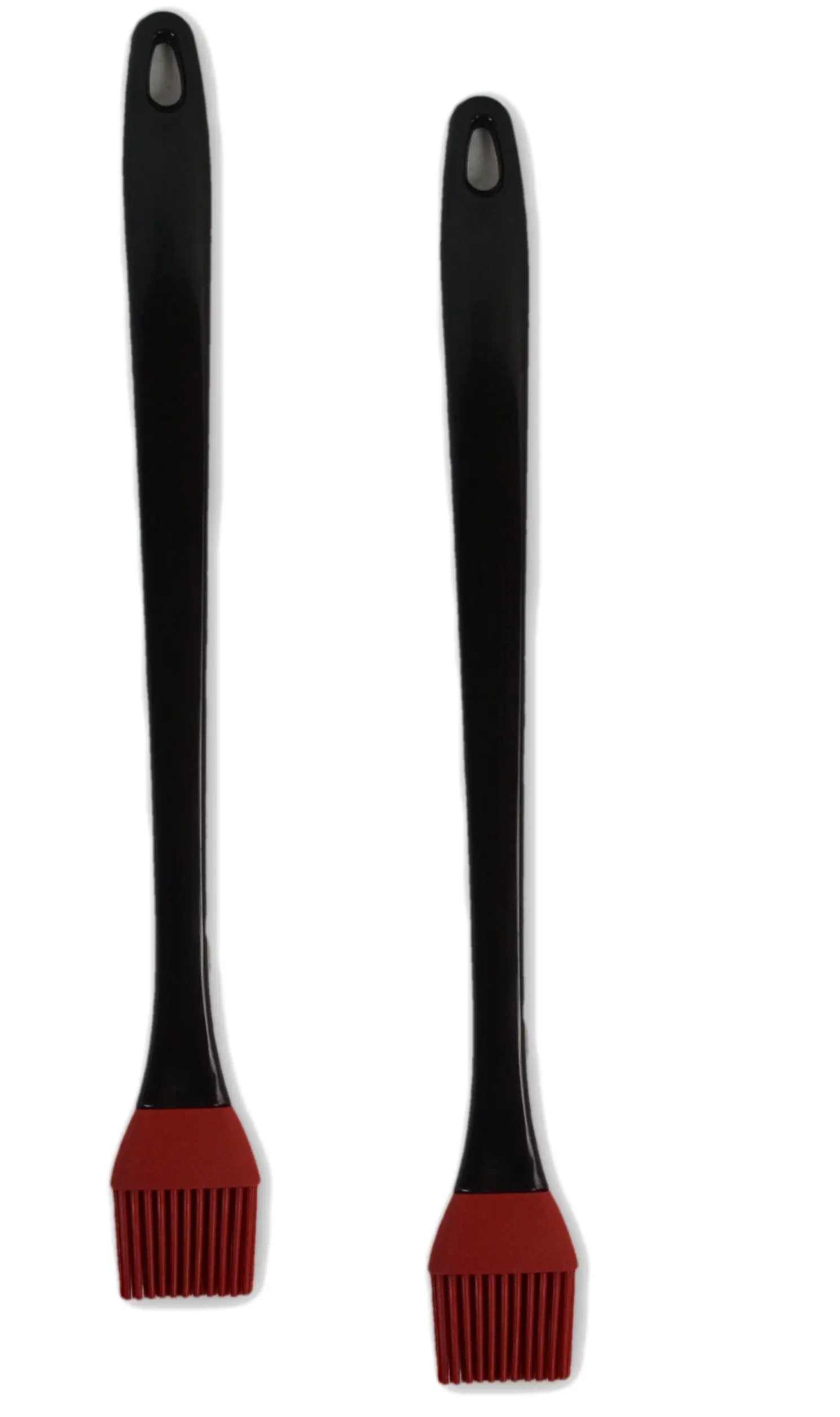 Grill-Time BBQ Grilling Silicone Basting 14" Brushes 2-Pack. Heat-Resistant FDA-Approved BPA-Free Barbecue Brushes ready to spread the love across your favorite grilled foods (Red)