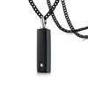 Wholesale Inlaid Diamond Openable Cuboid Urn Bar Pendant Custom Made Urn Necklace Ashes Memorial Men Jewelry
