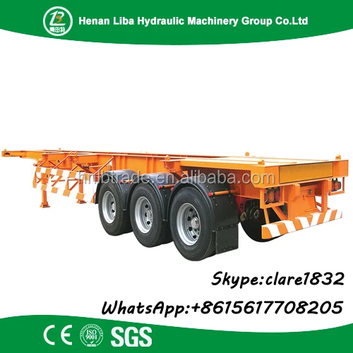 Liba 3 axle 20ft 40ft 45ft Skeleton Container Transport Semi Trailer For Sale