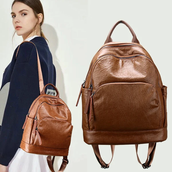 leather fashion backpack