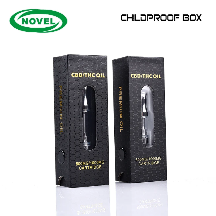 Childproof custom package box cbd oil 510 pen vape cartridge packaging