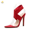 Infinite Stroll Girl L190331 custom logo factory ladies thin high heels footwear women cross tied party sandals