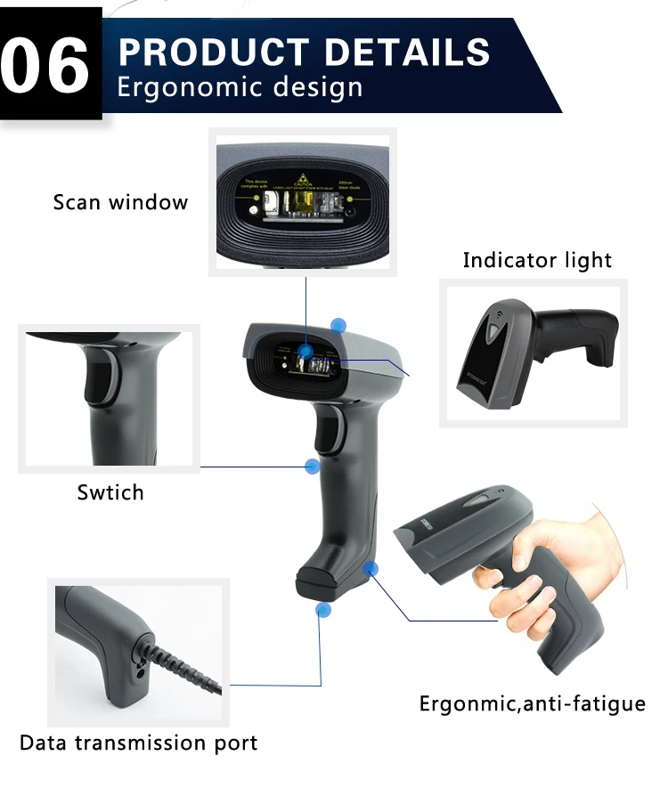 Foshan Xincode 1d Laser Recognize Keyboard Language Barcode Scanners
