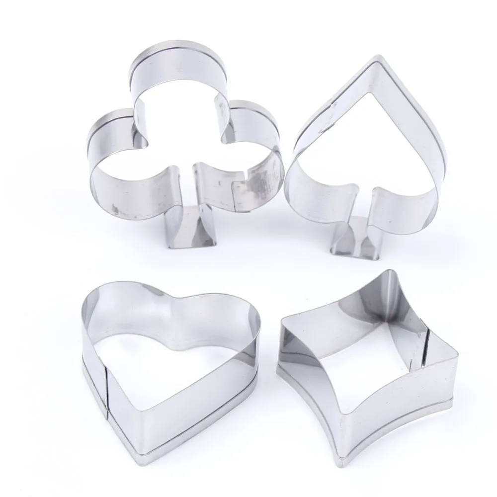 4pcs//set Stainless Steel Poker Card Shape Cookie Mold DIY Biscuit Mould N#S7