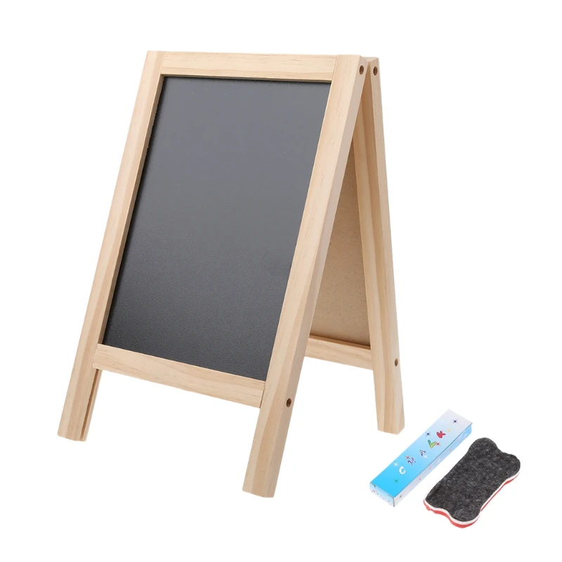 Wooden Tripod Blackboard Double Easel Message Board Whiteboard For ...