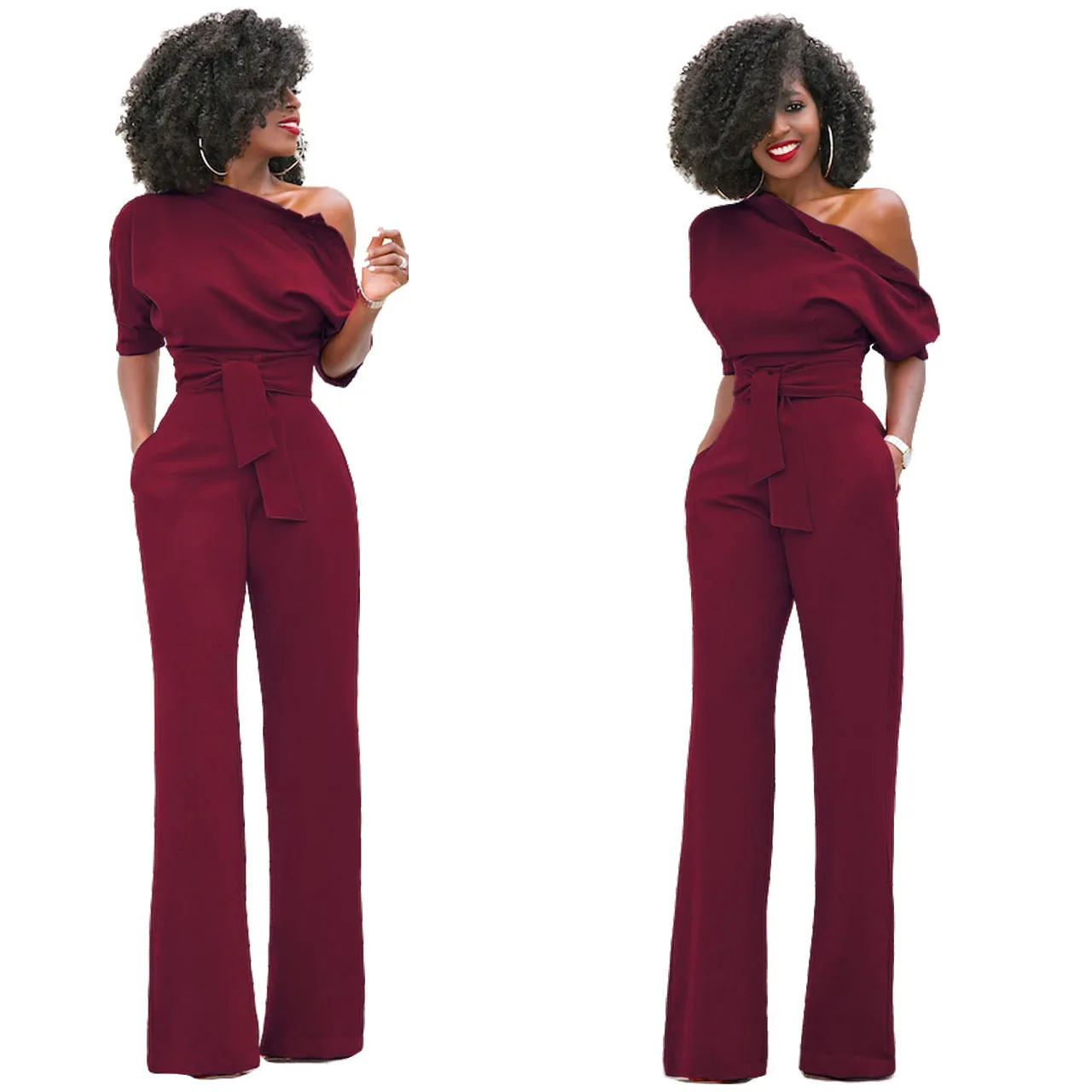 jumpsuit wine color