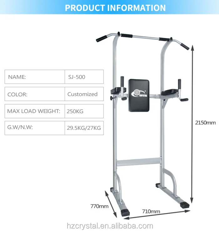 Frees shipping Indoor gym bodybuilding equipment adjustable pull up bar power tower price in USA