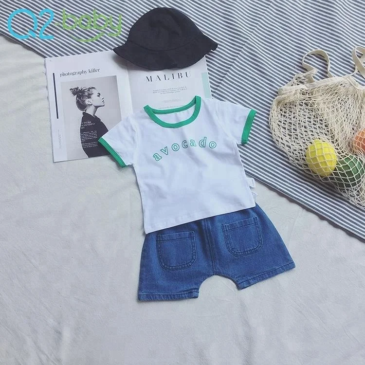 
Custom white casual cotton short sleeve letter print boy girl baby t-shirt for babies 
