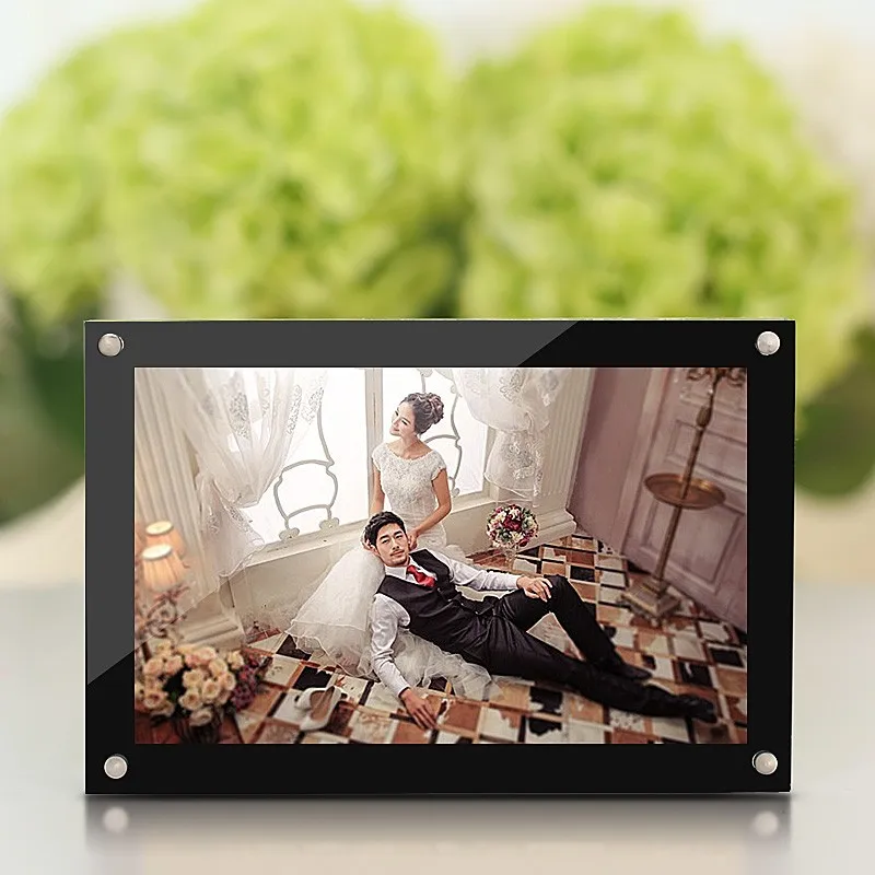 2017 Custom Black Edged Hd Acrylic Wedding Photo Frame - Buy Photo ...