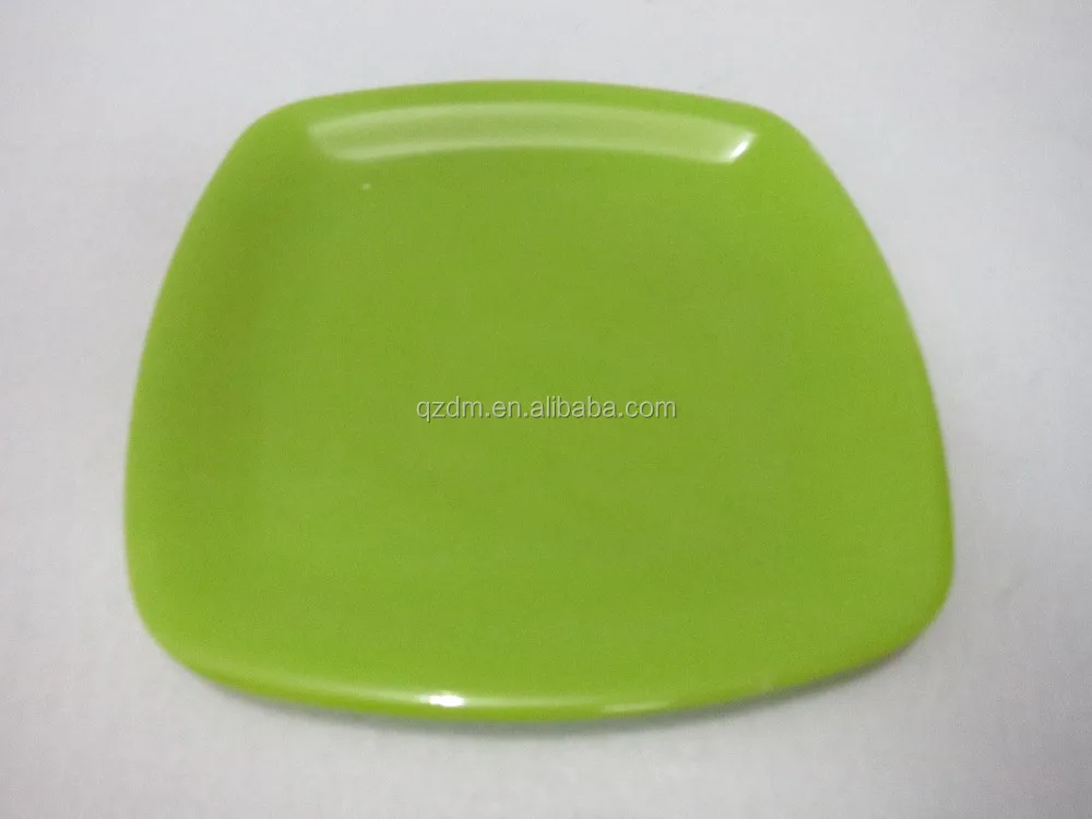 Solid Color Melamine Square Plate,Green Dinner Ware