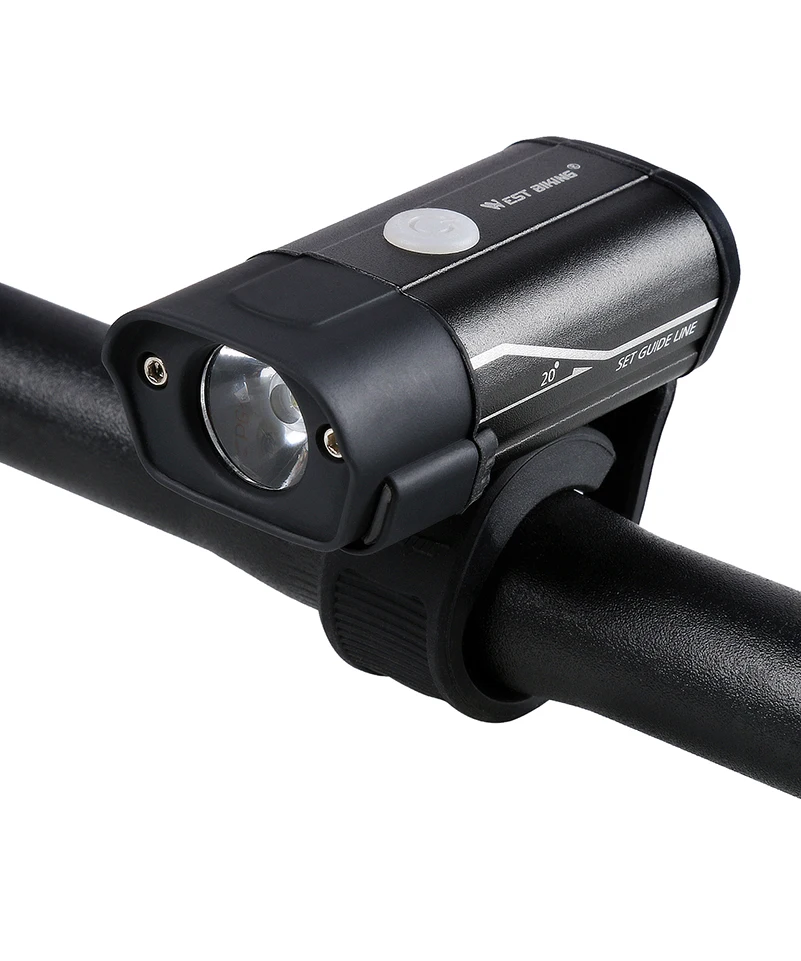 Sale WEST BIKING Bicycle Light L2 LED USB Rechargeable Bike Headlamp 5 modes Cycling Handlebar Safety Flashlight With Warning Light 16