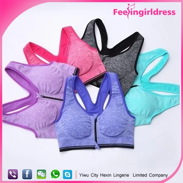 Latest Design Sexy Sports Plain Padded Sports Bra Plus Size Sports Bra