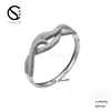 CS Qualified Supplier Ladies' Stylish CZ Inlayed Dedicate 925 Sterling Silver bracelet