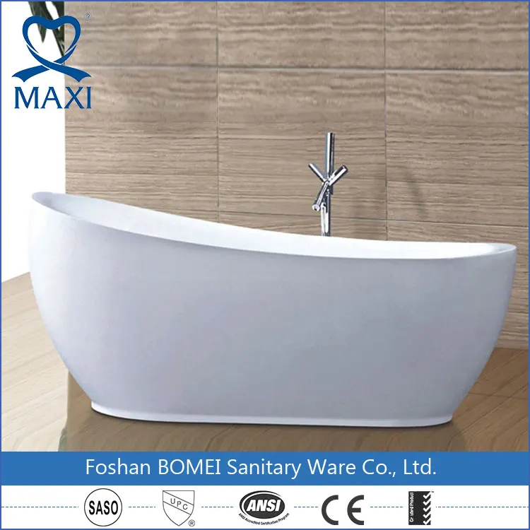 Modern style short round corner bathtub with tap