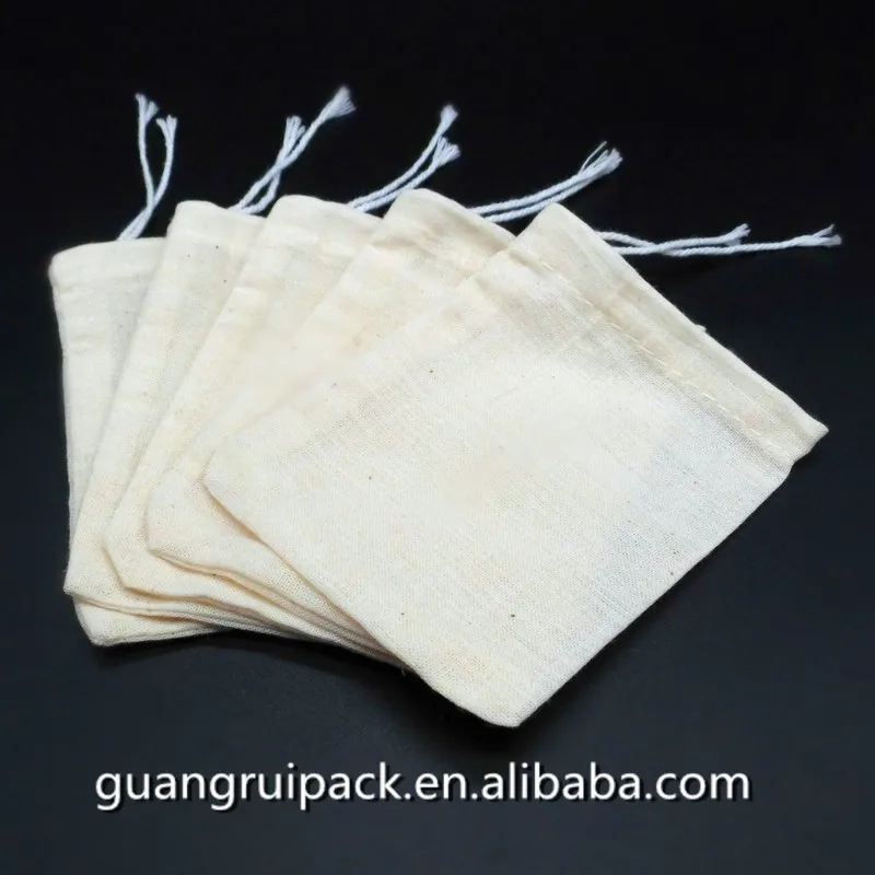 Organic Mini Cotton Silk Empty Tea Packaging Bags For Loose Tea For